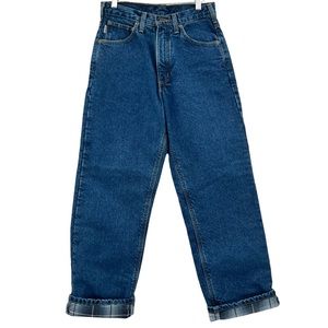 Carhartt 100% Cotton Relaxed Fit Straight-leg Flannel Lined Blue Denim Jeans
